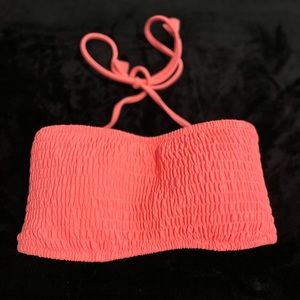 Victoria’s Secret Smocked Lace-up Bandeau Swimsuit